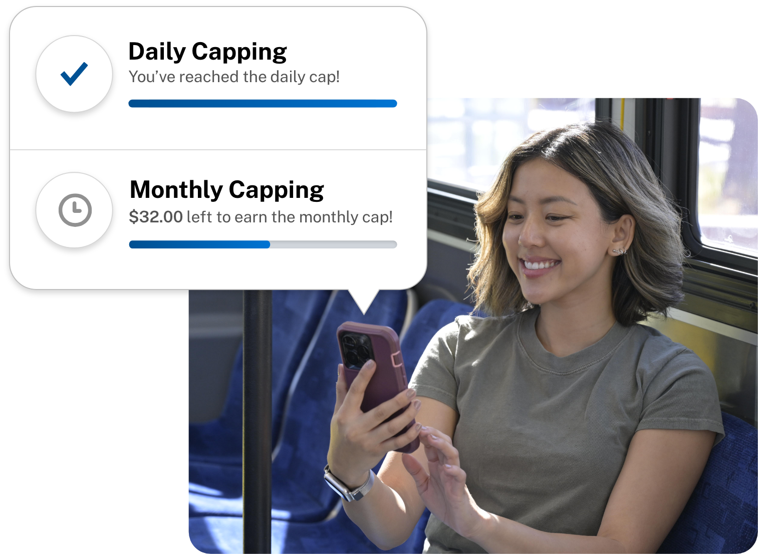 Photo of woman looking at notification on phone