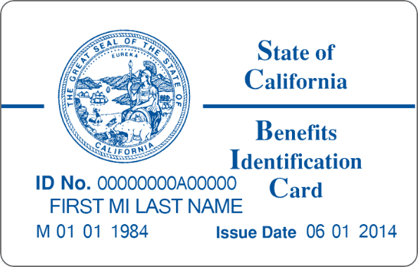 Medi-Cal State of California benefits ID card