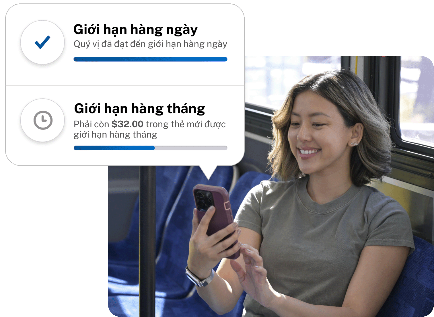 Photo of woman looking at notification on phone